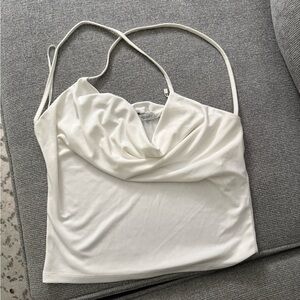 Zara White Draped Camisole Top